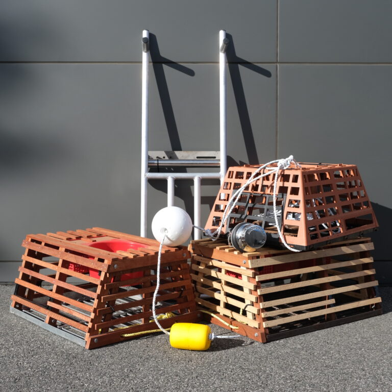 A group of crates stacked on top of each other.