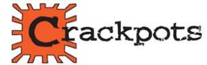 A black and white picture of the cracky logo.